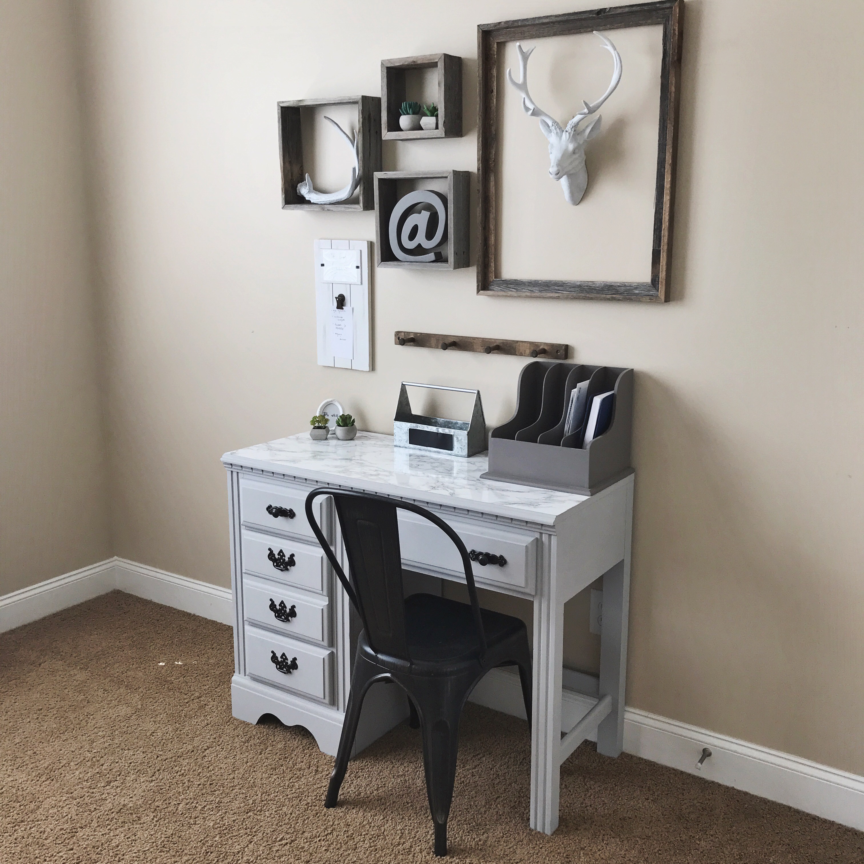 Diy Marble Desk Refinish Our New Office Konnor With A K